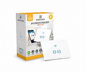 מתג חכם לתאורה Smart Grade – 2 הדלקות טאצ' לקופסה גוויס (Wi-Fi) מתג חכם לתאורה Smart Grade – 2 הדלקות טאצ' לקופסה גוויס (Wi-Fi)