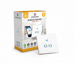 מפסק חכם לתאורה Smart Grade – 2 הדלקות טאצ' Wi-Fi (קופסה 55) מפסק חכם לתאורה Smart Grade – 2 הדלקות טאצ' Wi-Fi (קופסה 55)