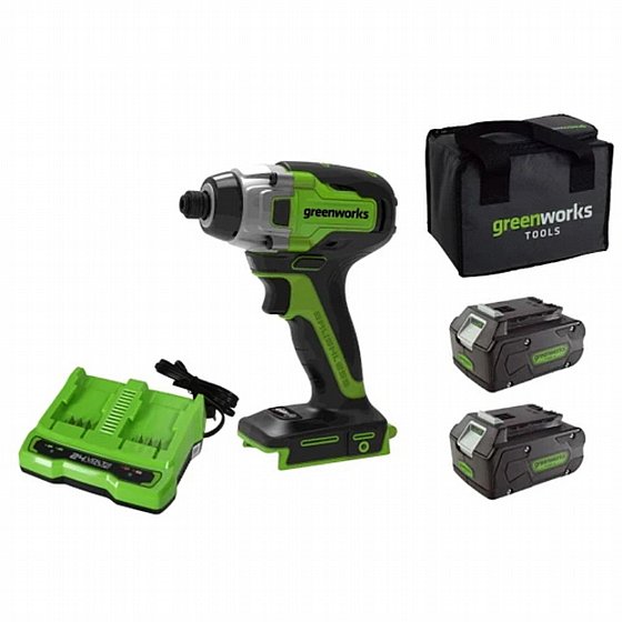 �� ����� ������ BL 24V 300Nm �� 2�4.0Ah + ���� Dual Port (4A) Dual Port + ��� ����� greenworks 24V