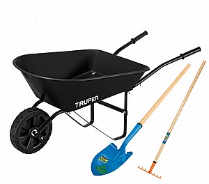 סט כלי גינה לילדים מריצה+מגרפה+את חפירה TRUPER סט כלי גינה לילדים מריצה+מגרפה+את חפירה TRUPER