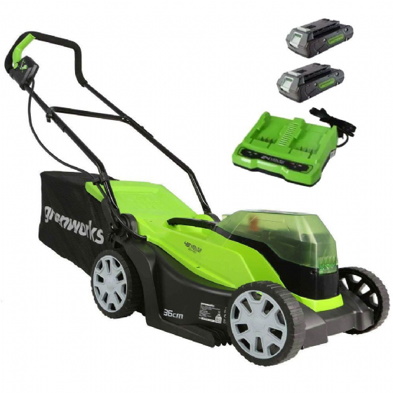 ����� ��� 36 �"� 48V (2X24V) �� 2 ������ 2Ah + ���� Dual Port 2Ah ���� ����� Greenworks