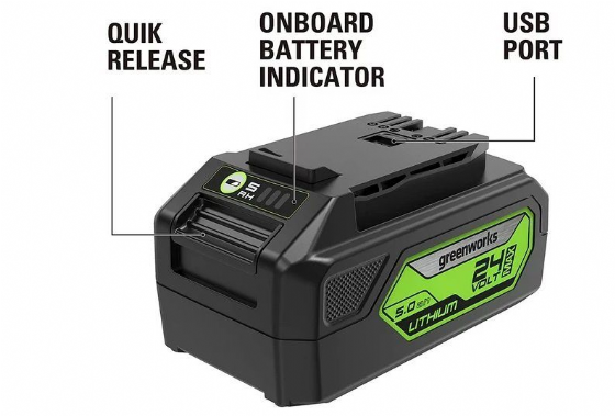 ����� ��� 36 �"� 48V (2X24V) �� 2 ������ 5Ah ����� Dual Port 4A ���� ����� Greenworks