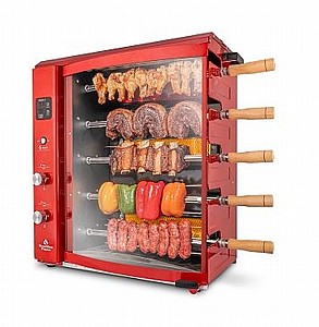 גריל שיפודים ברזילאי אדום + תבנית BRAZILIAN-FLAME-5B גריל שיפודים ברזילאי אדום + תבנית BRAZILIAN-FLAME-5B