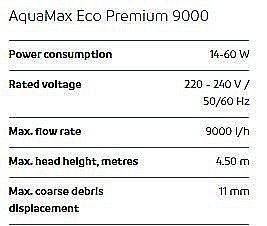 ����� ��� ������� ���, �������� 9000 �"� ��� OASE AQUAMAX ECO PREMIUM 9000 �����