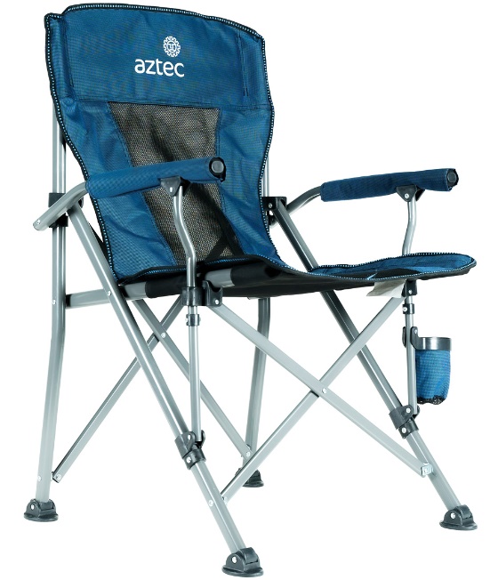 כסא חוף מתקפל גימור כחול AZTEC ROYAL CAMPER