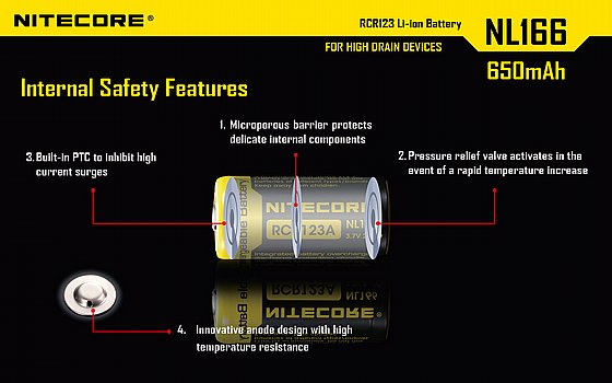 ����� ������ ����� 650mAh RCR123A