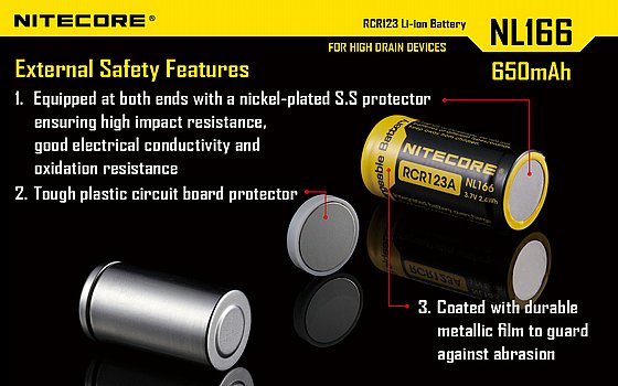 ����� ������ ����� 650mAh RCR123A