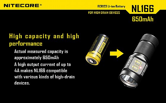 ����� ������ ����� 650mAh RCR123A