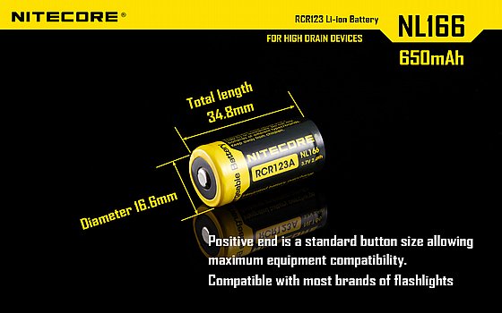 ����� ������ ����� 650mAh RCR123A