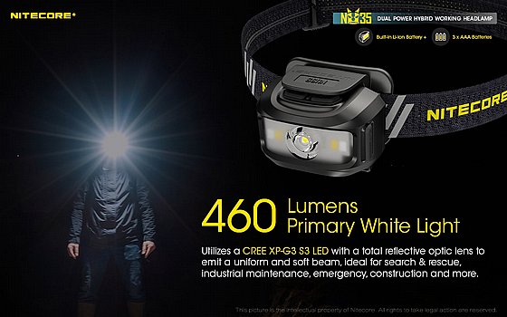 ��� ��� 460 ���� NU35 ���� USB + ������ AAA ������� Nitecore