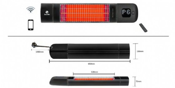 תנור חימום אינפרא אדום + שלט רחוק לבן SmartAir LAVA RC 2000W