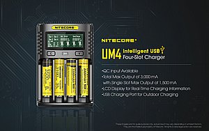 USB מטען 4 סוללות UM4 USB מטען 4 סוללות UM4