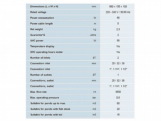 ����� UV ��� ���� ������� ���, ����������, ���� ������� OASE Vitronic-55W �����